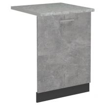 Panneau de lave-vaisselle R-Line, Béton, 60cm, pt Anthracite Vicco
