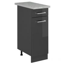 Meuble cuisine R-Line, Anthracite Haute brillance, 30cm pt Marbre Vicco