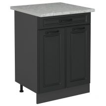Küchenunterschrank R-Line, Anthrazit Landhaus, 60 cm AP Marmor, Vicco