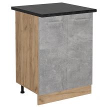 Meuble bas de cuisine R-Line, Béton, 60cm, pt Anthracite Vicco