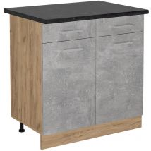 Meuble cuisine R-Line, Béton, 80cm, pt Anthracite Vicco