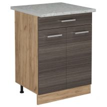 Küchenunterschrank R-Line, Edelgrau, 60 cm AP Marmor, Vicco