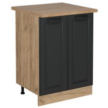 Vicco - Küchenunterschrank R-line, Anthrazit Landhaus, 60 Cm , Ap Eiche