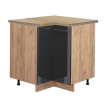Eckunterschrank Fame-Line, Anthrazit Hochglanz, 80.5 cm, ap Eiche Vicco