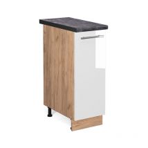 Küchenschränke Fame-Line, Weiß Hochglanz, 30 cm , ap Anthrazit Vicco
