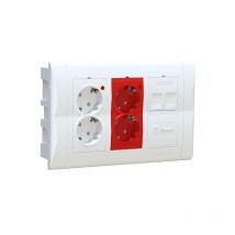 Mmconecta - KCE3B/4 Kit de boîte d'encastrement pour poste de travail KCE3B/4