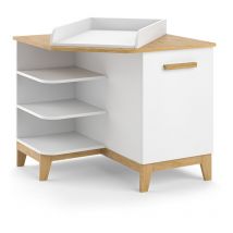 Vitalispa - Commode à langer Malia, blanc/chêne, 85x85.2cm avec porte