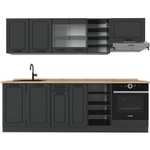 Cuisine R-Line, Anthracite maison de campagne/anthracite, 240cm sans pt Vicco