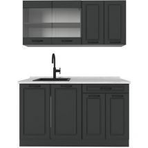 Cuisine R-Line, Anthracite maison de campagne/anthracite, 140cm, pt Marbre Vicco