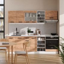 Cuisine R-Line, Chêne doré/blanc, 240cm pt Chêne Vicco