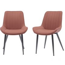 Mmt Furniture Designs Ltd - mmt Dining Chairs Set of 2, Grey or Tan Bucket Style, High Back with Black Legs, 54.5x62.5x85 cm (Tan)