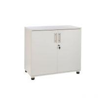Mmt Furniture Designs Ltd - White wooden Filing cabinet with 1 shelf - 2 Door Lockable Filing Cabinet - Short wood Office Storage Cupboard Organiser