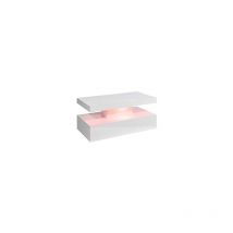 Mmt Furniture Designs Ltd - mmt White Gloss Tiffany Coffee Table with led rgb remote control Light 100cm x 50cm x 39cm rectangle coffee table -