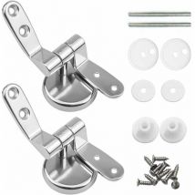 Moonstars - Attaches Charnière Abattant wc, Lot de 2 Charnières de Rechange pour Lunette de Toilette avec Fixations en Alliage de Zinc