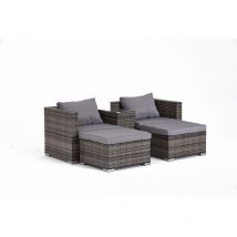 Concept-usine - Conjunto de jardín 4 plazas de resina gris moana
