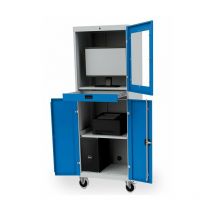 Mobil-Zusatz für Computerwagen, 2x Bockrolle, 2x Lenkrolle mit Feststeller Maße in mm (BxTxH): 680 x 600 x 160