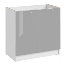 Mobile sottolavello Eco Grigio Brillante a 2 ante l 80 cm