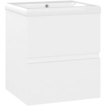 Nova - Armoire d'évier avec lavabo intégré Blanc Aggloméré, 41 x 38.5 x 45 cm
