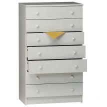 Cassettiera 7 cassetti bianco liscio