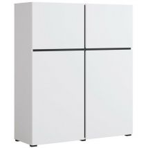 Arredamento1 - Madia Austin BC105, Bianco, 139x119cm, Il numero di porte: 040cm, Truciolare laminato