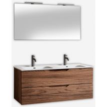 Mobile Badezimmer-hängewandwaschtisch Doppelwaschbecken 120 Cm Solmira - Dunkelbraun