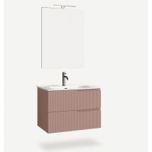 Mobile Badmöbel-set Mit Spiegel Und Waschbecken Venere - Pink