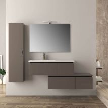 Baden Haus - Mobile bagno 140 cm sospeso grigio talpa Slide