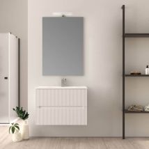 Baden Haus - Mobile bagno 80 cm bianco opaco cannettato Riga