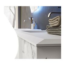 Baden Haus - Mobile Bagno Bellagio105 cm SospesoFrontali in Vetro Marmorizzato Black e Gold Base 2 cassetti e 1 anta - Lavabo in Resina