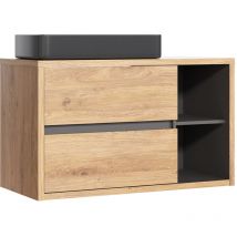 Mobile bagno con lavabo Rigel marrone e antracite 100cm