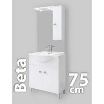 Savinidue - Mobile bagno a terra con specchiera e lavabo integrato modello seria 75cm composizione completa savini due