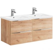 Mobile bagno doppio lavabo April marrone 120cm