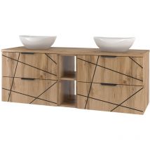 Mobile bagno doppio lavabo Teren marrone 140cm