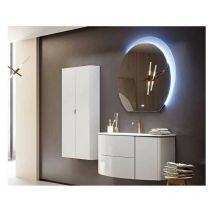 Baden Haus - Mobile Bagno Eden120 cm SospesoBianco Lucido Base 2 cassetti e 2 ante - Lavabo in Resina