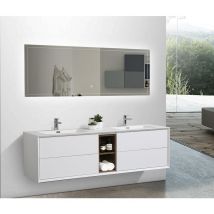 Bernstein - Set di mobili da bagno Flora 1900 - bianco opaco - con ripiano interno in look palissandro
