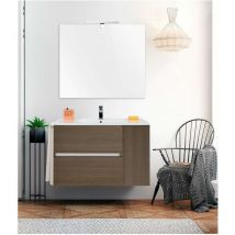 Mobile bagno GEA con lavabo, specchio e portasciugamani 80CM Marrone