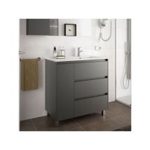 Mobile bagno Margot grigio opaco con lavabo 3 cassetti 85,5x44x86h