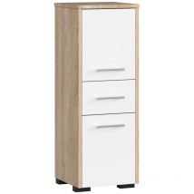 Mobile bagno AKORD Sonoma Quercia 30 cm 2 ante 1 cassetto inserto frontale Bianco 30x30x85 cm