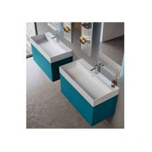 Baden Haus - Mobile Bagno premium - Verde Opaco- da 90 cm - Made in Italy - Lavabo Consolle In Resina