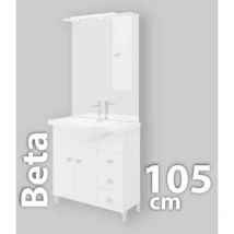 Eurobrico - mobile bagno 'smart 105' con 2 ante e 3 cassetti bianco lucido, 106x50x193 cm