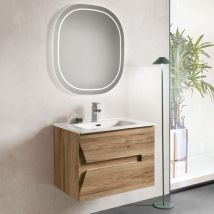 Modo - Mobile Bagno Sospeso 100 Cm Haiti 2 Cassetti Rovere Nodi
