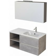 Mobile Bagno Sospeso 100 cm Lavabo e Specchio Bonussi Fenice Grigio