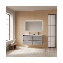 Abitare - Mobile bagno sospeso 120 cm grigio sabbiato con lavabo - Bristol - grigio 120 cm Standard