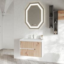 Mobile bagno sospeso 80 cm lavandino specchio cassetti anta Portofino 80