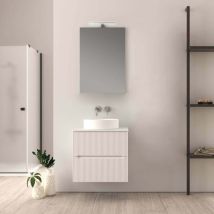 Baden Haus - Mobile bagno sospeso bianco opaco 60 cm cannettato Palermo