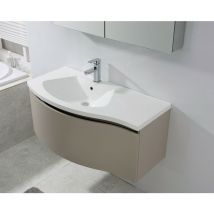 Bernstein - Mobile bagno sospeso lena 1000 talpa opaco - specchio a scelta opzionale Specchio a luce led 2137, Senza piletta Pop-up