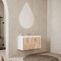 Arati Bath&shower - Mobile bagno sospeso moderno 100 cm lavabo specchio goccia Portofino 100