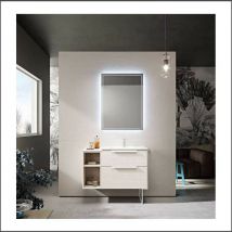 Baden Haus - Mobile Bagno Urban75 cm Sospeso Bianco Rock Base 2 Cassettoni - Lavabo in Resina