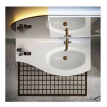 Baden Haus - Mobile Bagno Vague105 cm SospesoRovere Tabacco Base 2 cassetti e 1 anta - Lavabo in Resina