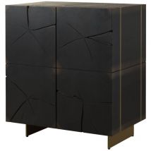 Mobile bar in legno di quercia 100x68x115 laccato marrone scuro beams 50